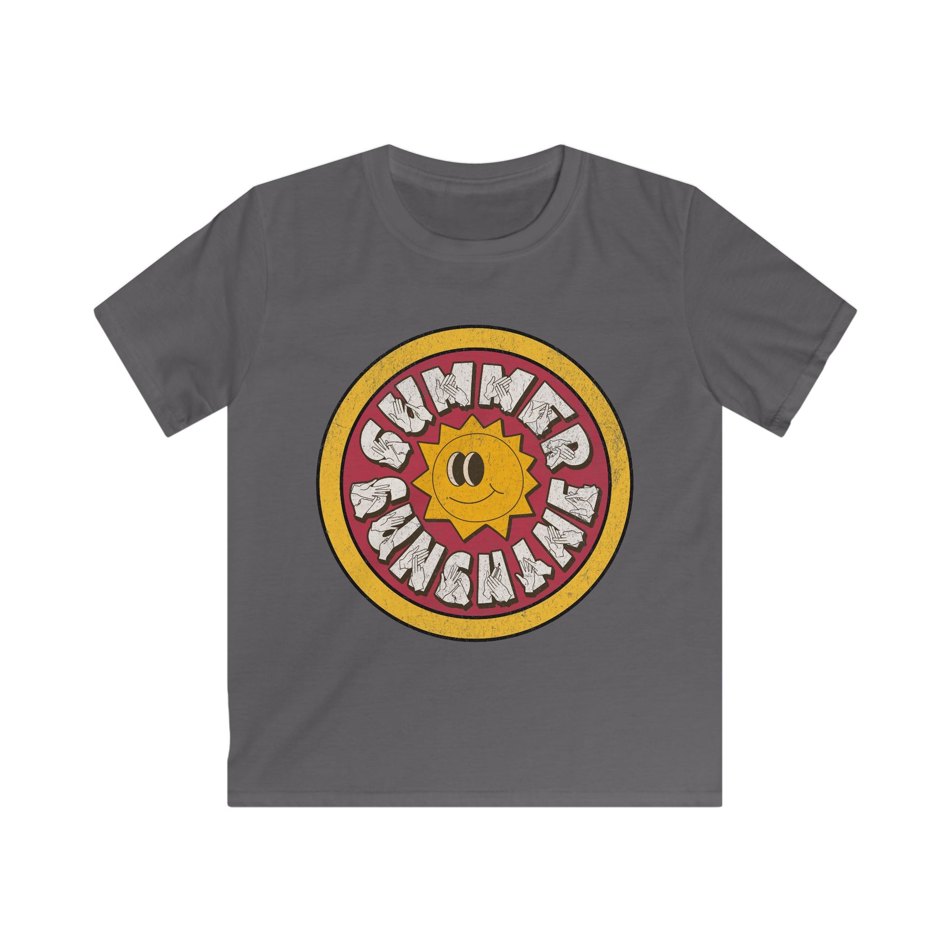 Summer Sunshine - BSL Fingerspelling with Text - Kids T-Shirt