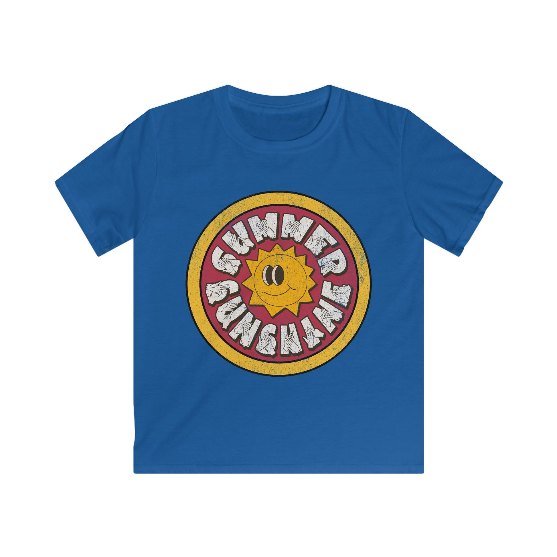 Summer Sunshine - BSL Fingerspelling with Text - Kids T-Shirt