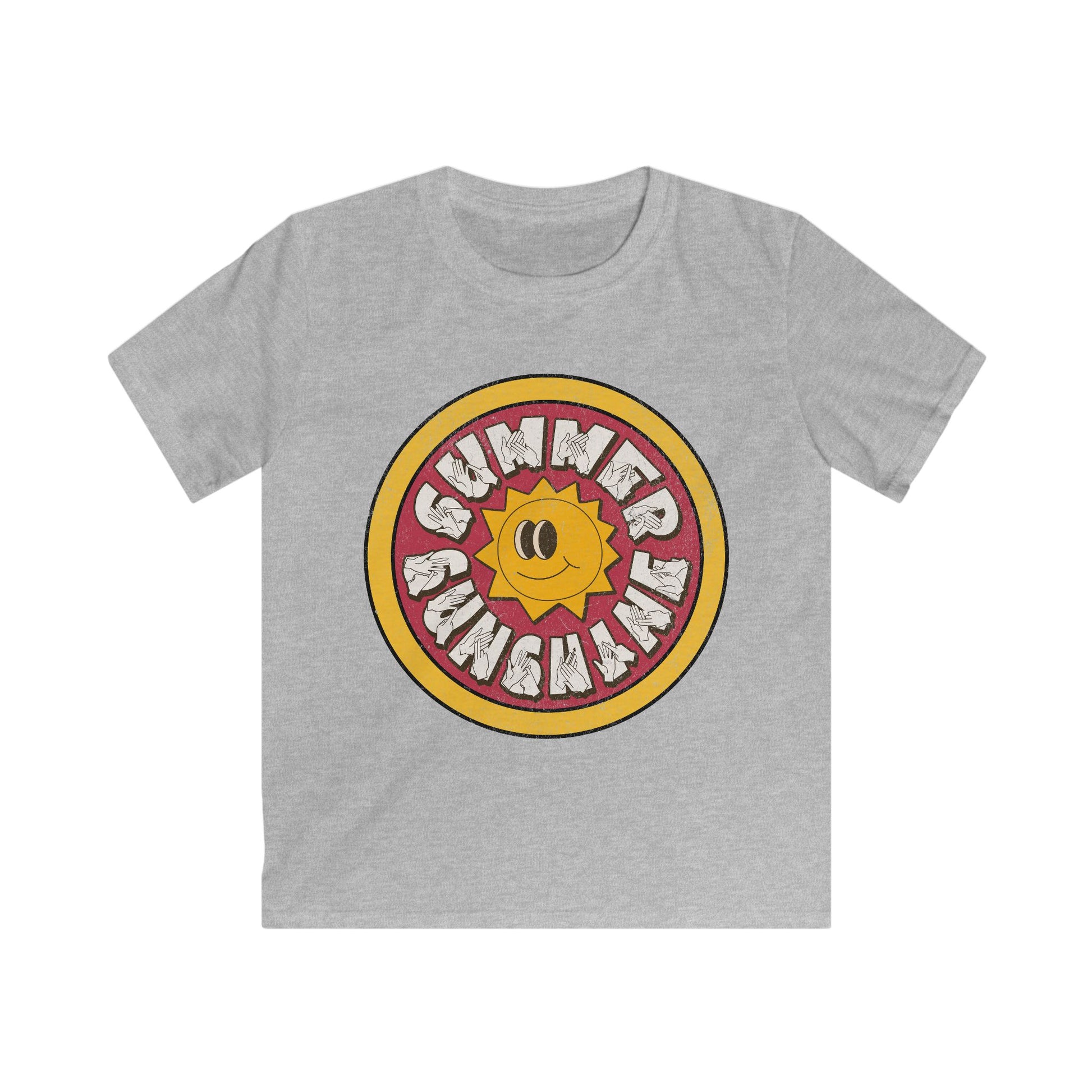 Summer Sunshine - BSL Fingerspelling with Text - Kids T-Shirt
