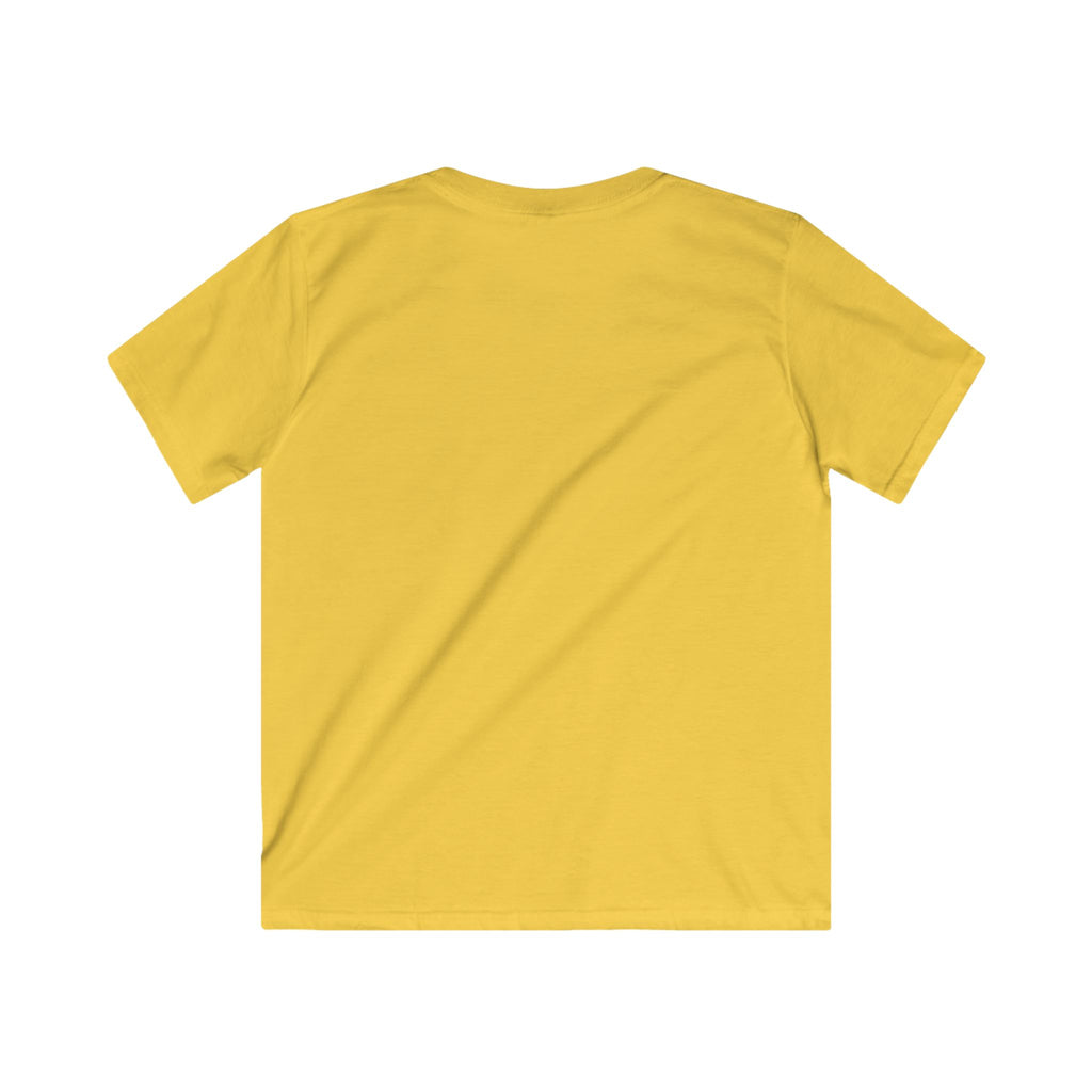 Back view of a daisy t-shirt on a white background