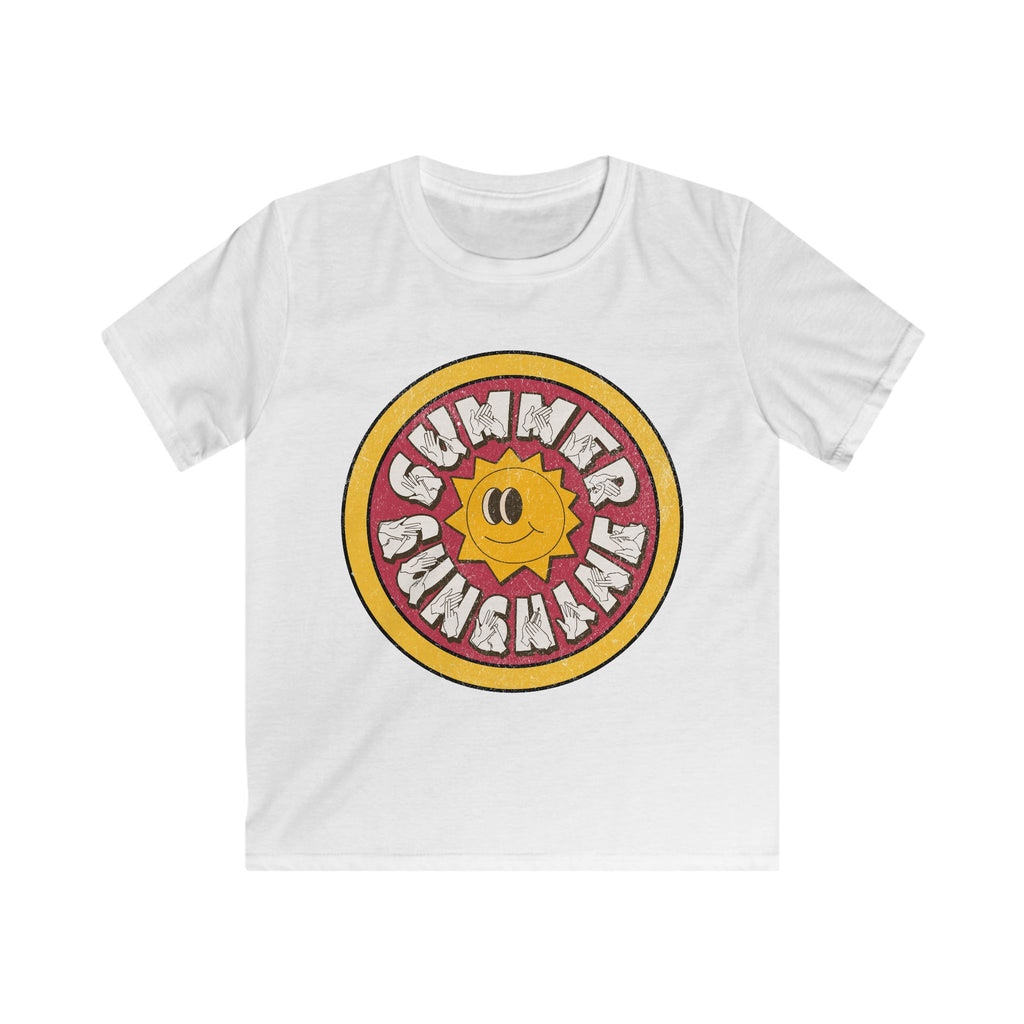 Summer Sunshine - BSL Fingerspelling with Text - Kids T-Shirt