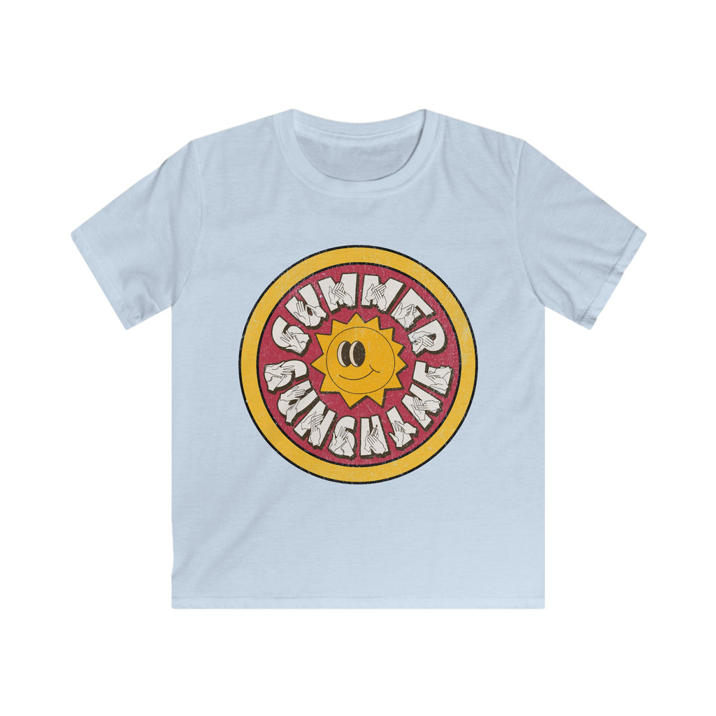 Summer Sunshine - BSL Fingerspelling with Text - Kids T-Shirt