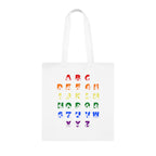 White Tote Bag with BSL Alphabet - Pride Fingerspelling & Text