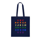 Navy blue Tote Bag with BSL Alphabet - Pride Fingerspelling & Text