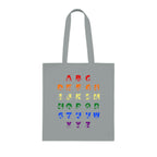 Grey Tote Bag with BSL Alphabet - Pride Fingerspelling & Text