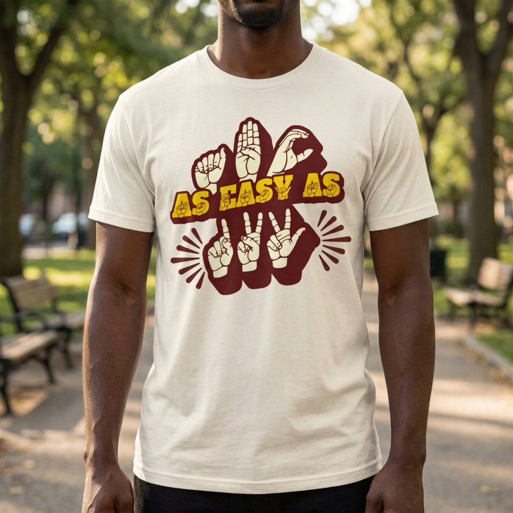 ABC As Easy As 123 - ASL Fingerspelling - Softstyle T-Shirt