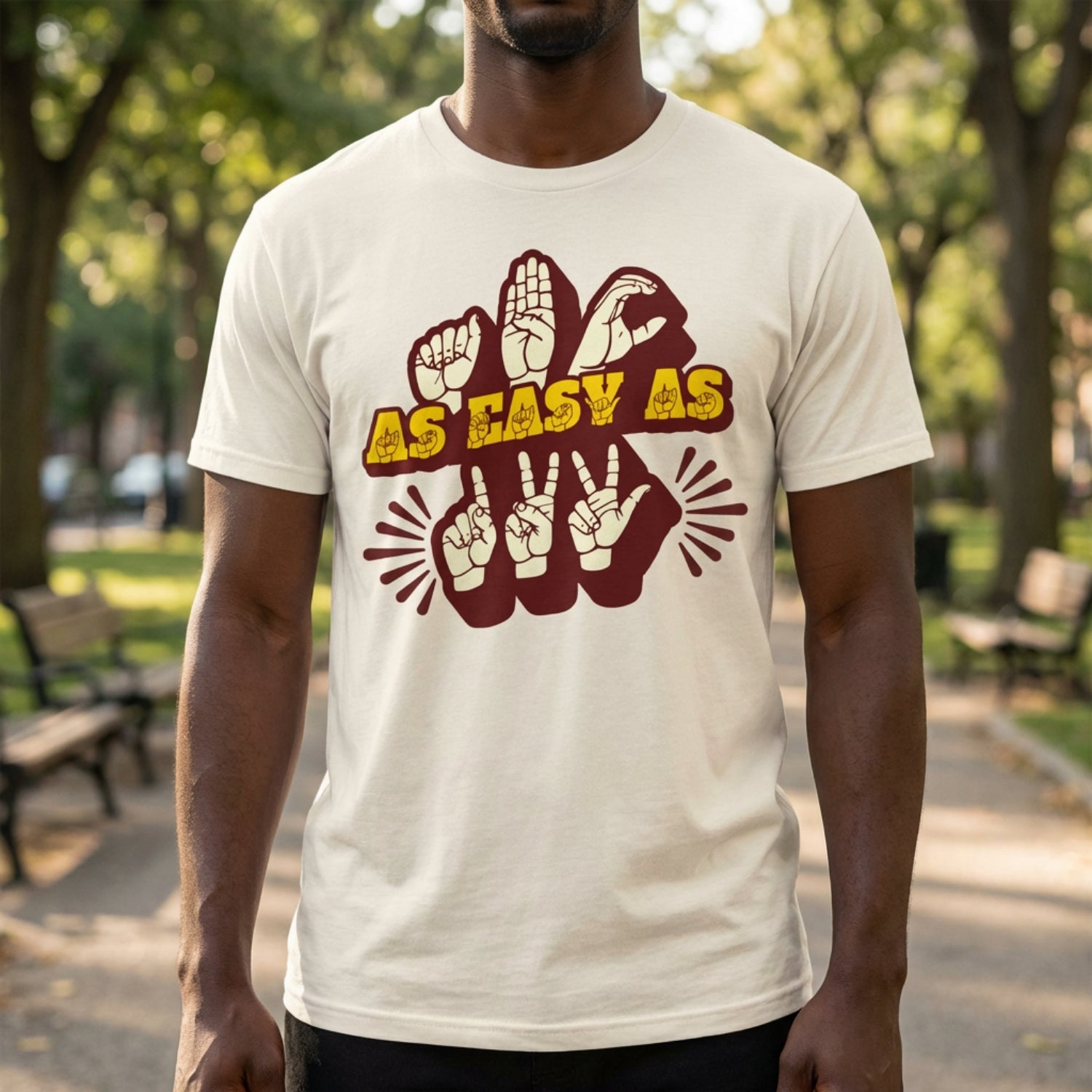 ABC As Easy As 123 - ASL Fingerspelling - Softstyle T-Shirt