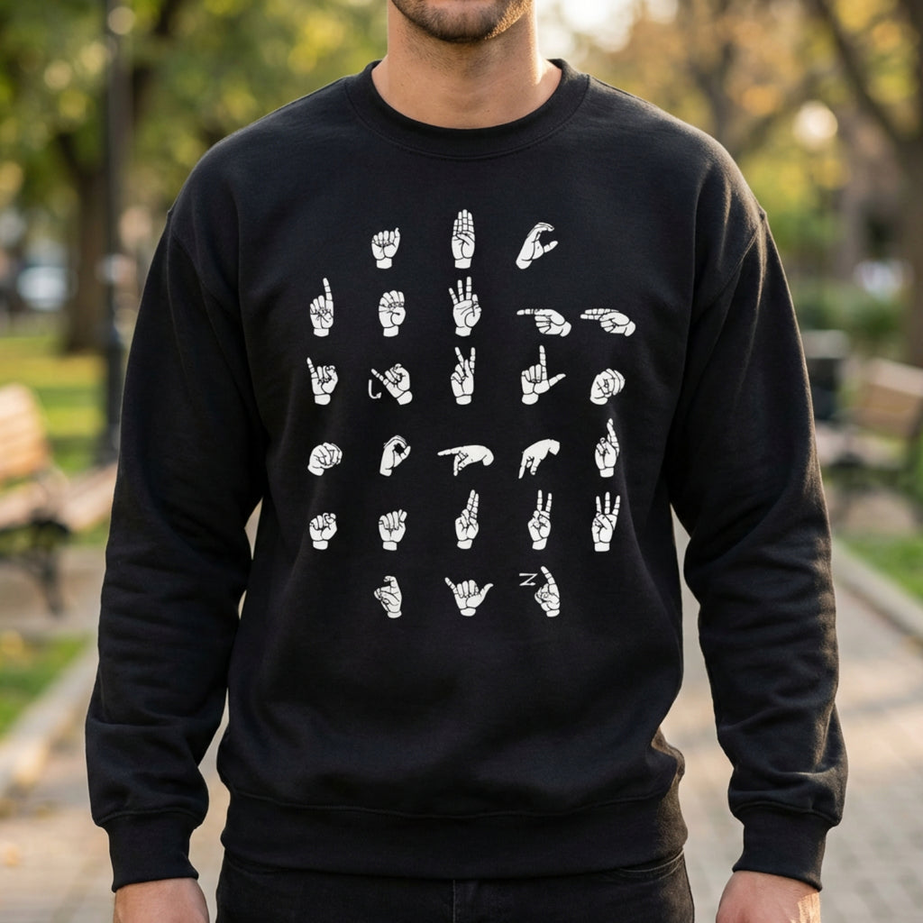 ASL Alphabet - White Fingerspelling - Sweatshirt