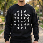 ASL Alphabet - White Fingerspelling - Sweatshirt
