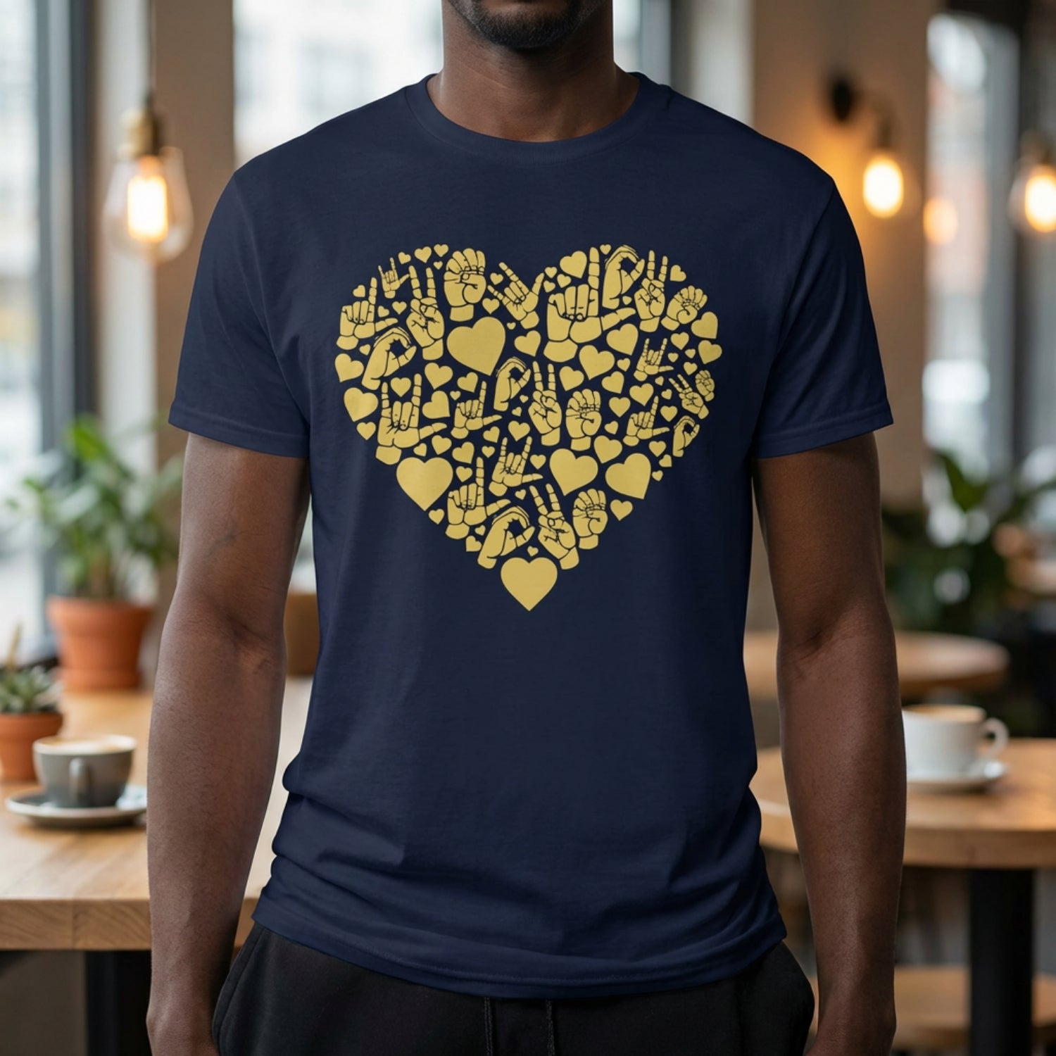 ASL Gold Heart Mosaic - Softstyle T-Shirt