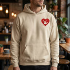 ASL I Love You Sign - Embroidered Red Heart - Hoodie