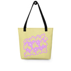 Front view of a Tote Bag with a black handle showing a Best Mam Ever BSL fingerspelling design