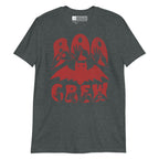 Dark heather Boo Crew bat Halloween t-shirt with BSL design.