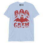 Light blue Boo Crew bat Halloween t-shirt with BSL design.