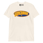 Natural coloured T-Shirt showing a Supermom BSL design