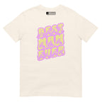 Natural coloured T-Shirt showing a Best Mam Ever BSL design