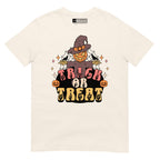Natural Halloween scarecrow trick or treat t-shirt with ASL design.