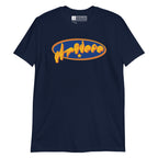 Navy colored T-Shirt showing a Supermom ASL fingerspelling design