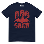 Navy Boo Crew bat Halloween t-shirt with ASL design.