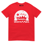 Red coloured Santa's sleigh t-shirt with BSL design.