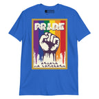 Royal t-shirt with pride solidarity design with BSL fingerspelling font