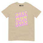 Sand coloured T-Shirt showing a Best Mum Ever BSL design