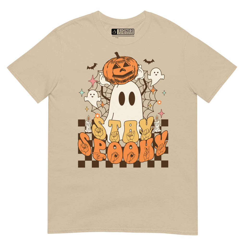 Sand Stay Spooky ghost pumpkin Halloween t-shirt with ASL design