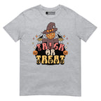 Sport grey Halloween scarecrow trick or treat t-shirt with ASL design.