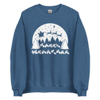 Indigo blue coloured Merry Christmas sweatshirt with Santa on his sleigh and BSL design.