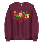 Maroon coloured Jingle All The Way sweatshirt with BSL design.