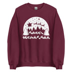 Maroon coloured Merry Christmas sweatshirt with Santa on his sleigh and BSL design.