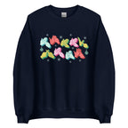 Navy coloured Merry Christmas sweatshirt with snowflakes and BSL design.