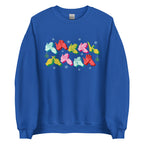 Royal coloured Merry Christmas sweatshirt with snowflakes and BSL design.