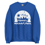 Royal coloured Merry Christmas sweatshirt with Santa on his sleigh and BSL design.