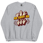 Sport grey sweatshirt with ‘ABC As Easy As 123’ in ASL fingerspelling and text characters