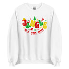 White coloured Jingle All The Way sweatshirt with BSL design.