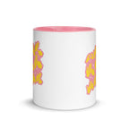 White and pink mug viewed from the front showing a Best Mum Ever BSL design