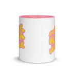 White and pink mug viewed from the front showing a Best Mom Ever BSL design
