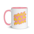 White and pink mug with the handle on the left showing a Best Mam Ever BSL design