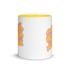 White and yellow mug viewed from the front showing a Best Mam Ever BSL design