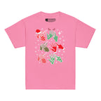 Azalea coloured Merry Christmas sweatshirt saying HO HO HO in BSL fingerspelling.