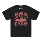 Black coloured kids Boo Crew bat Halloween t-shirt with BSL design.