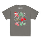 Charcoal coloured Merry Christmas sweatshirt saying HO HO HO in BSL fingerspelling.