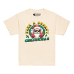 Natural coloured Have A Groovy Christmas kids t-shirt with BSL design.