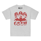 Sports grey coloured kids Boo Crew bat Halloween t-shirt with BSL design.