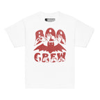 White coloured kids Boo Crew bat Halloween t-shirt with BSL design.