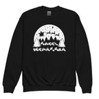 Black coloured Merry Christmas sweatshirt with Santa on his sleigh and BSL design.