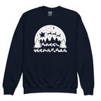 Navy coloured Merry Christmas sweatshirt with Santa on his sleigh and BSL design.