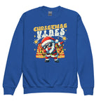 Royal coloured Christmas Vibes kids sweatshirt with BSL design.