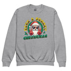 Sport grey coloured Have A Groovy Christmas kids sweatshirt with BSL design.